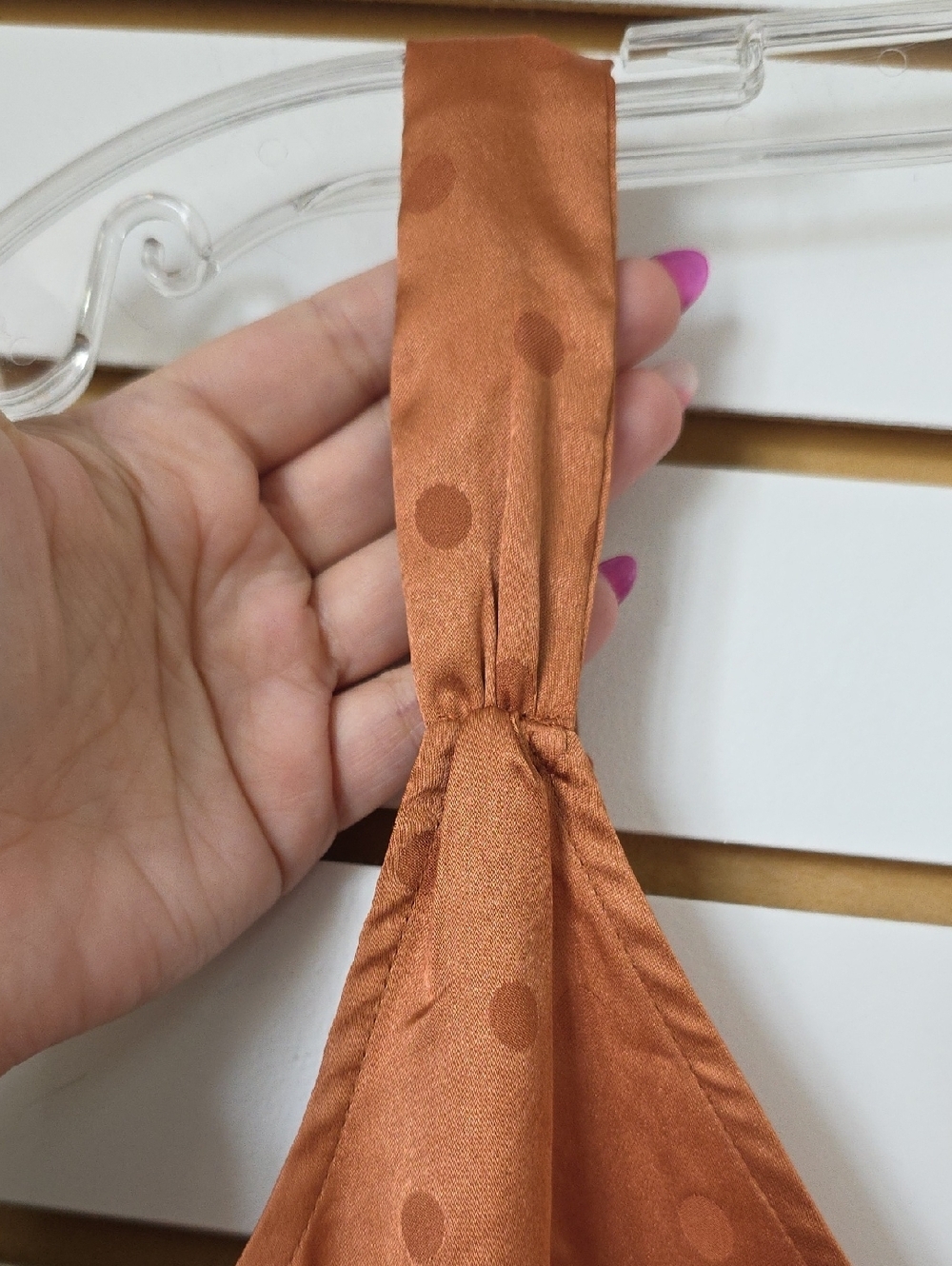 Old Navy Copper Brown Polka Dot Cami Med Tall - Picture 4 of 6